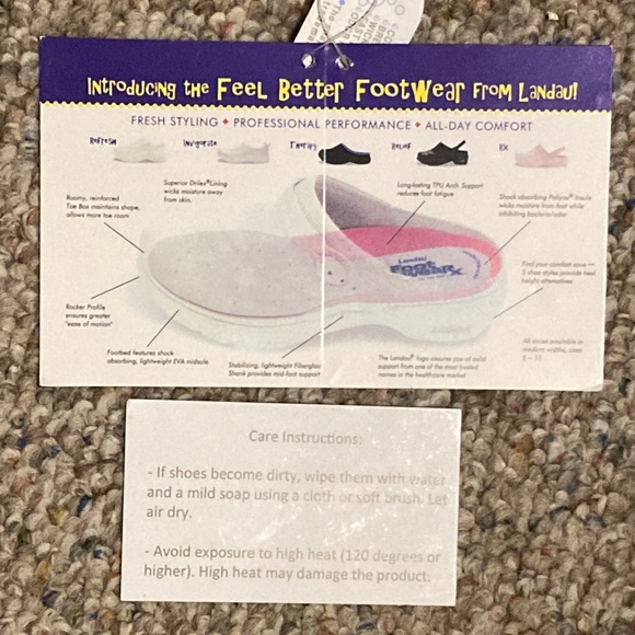 LANDAU “FOOTWEARx” Black NURSES SHOES w/ Antibacterial Lining; NIB Size W5/ M4 - Picture 12 of 14